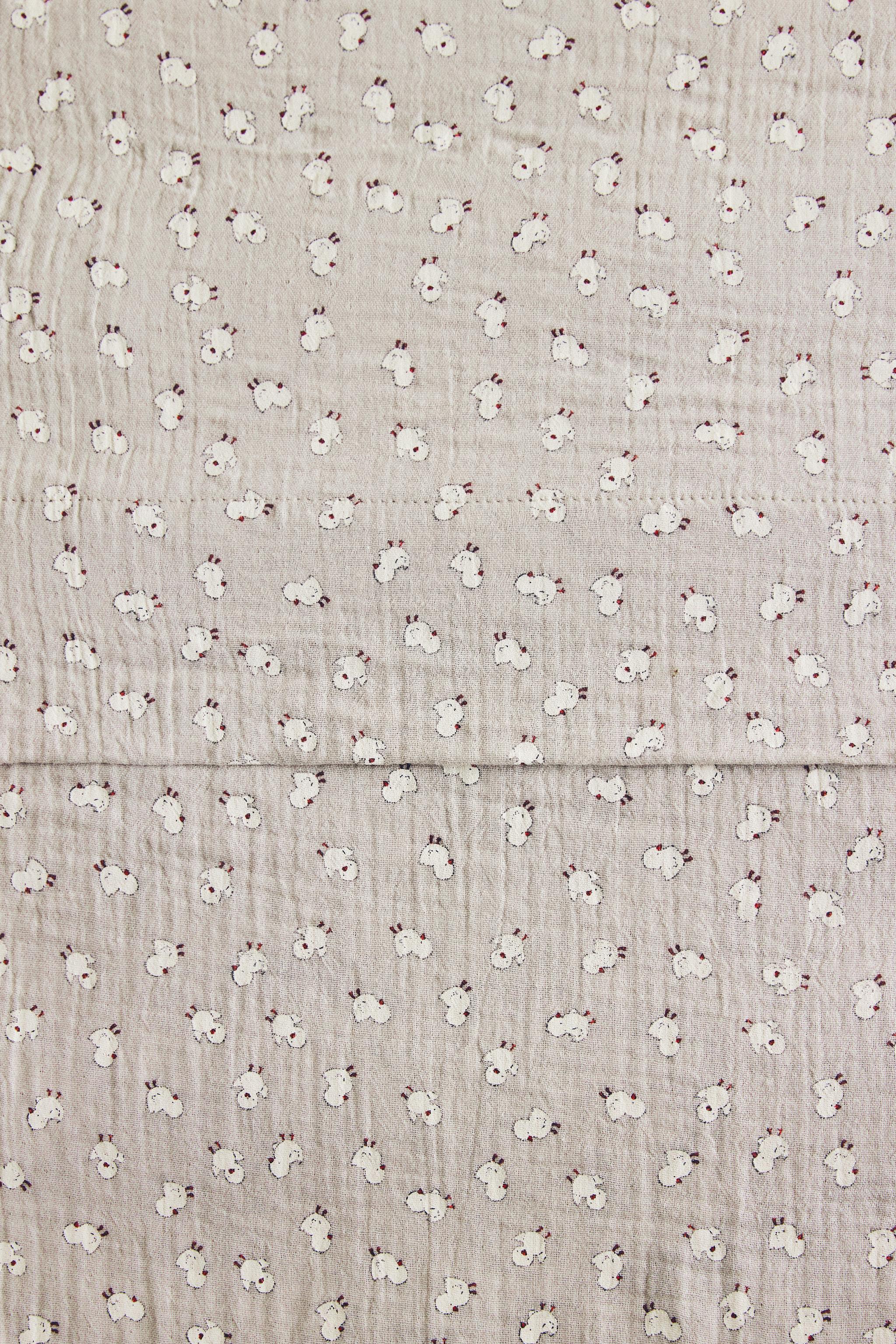 KIDS' CHICK MUSLIN COTTON FLAT SHEET — Taupe grey