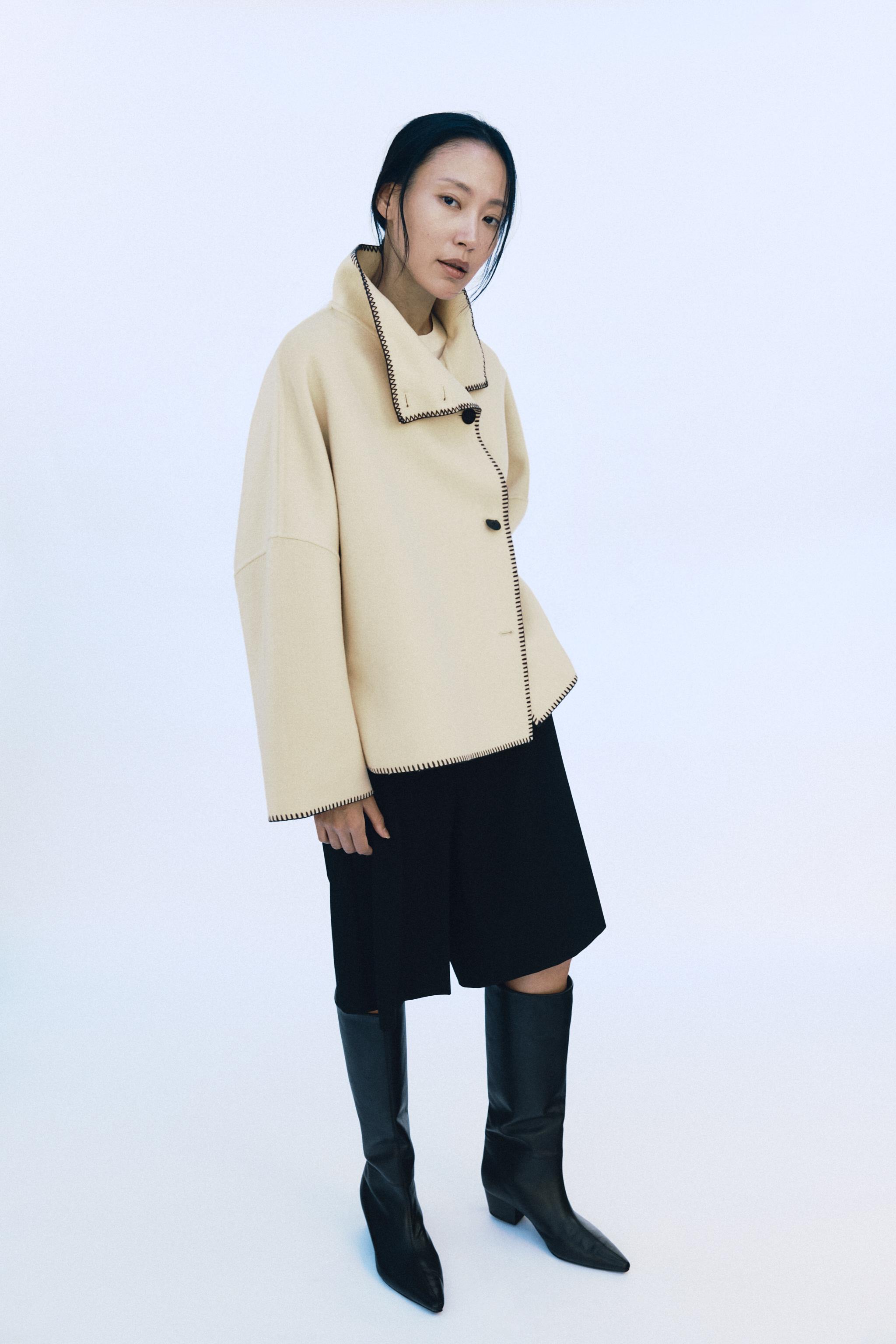 ZARA WOMAN COLLECTION ウール混ジャケット ウール混ジャケット ZW COLLECTION - クリーム | ZARA Japan / 日本