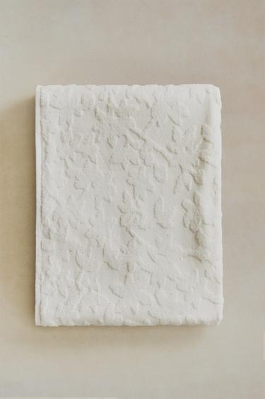 Zara FLORAL JACQUARD BATH TOWEL - Oyster-white