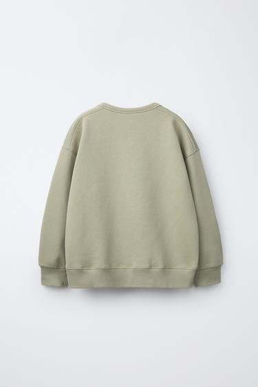 BASIC SWEATSHIRT — Beige / Green 2