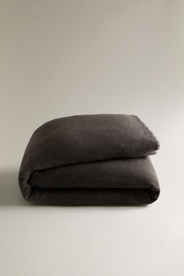 COPRILETTO IN LANA A SPINA DI PESCE - Grigio scuro di Zara