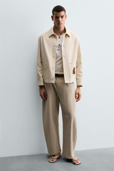 SANDÁLIA DE COURO COM TIRAS - Branco-cru da Zara - Imagem 0