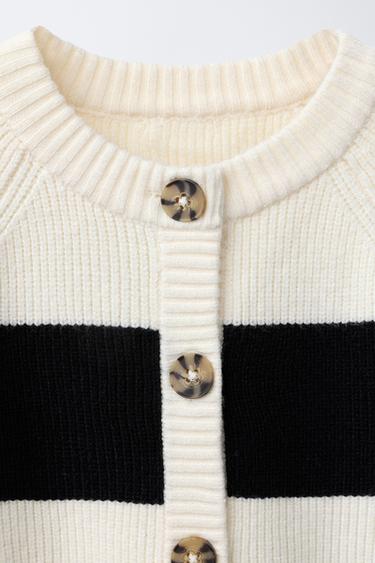 GILET EN MAILLE RAYURES - rayures de Zara - Image 2