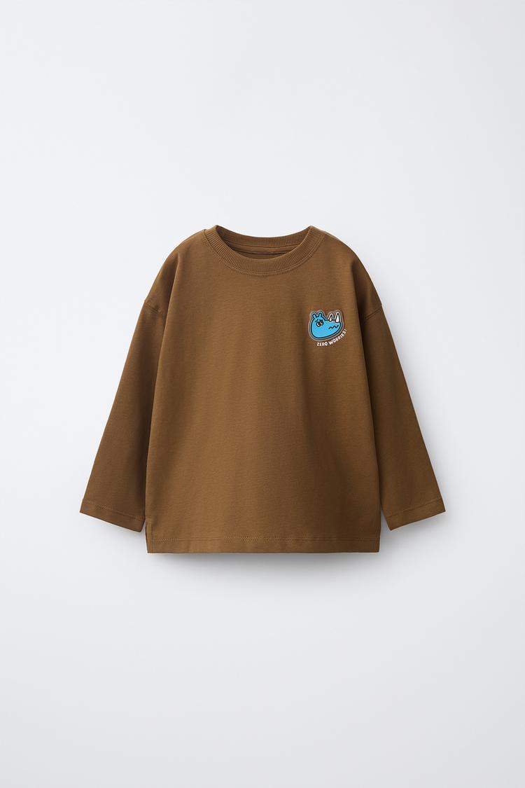 RUBBERIZED FOX PATCH T-SHIRT — Tobacco