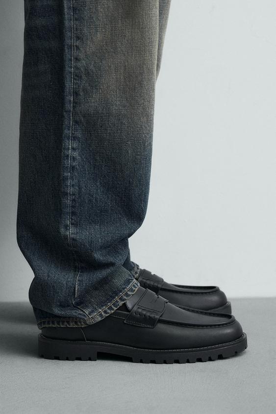 Мужские туфли Zara Chunky Penny, цвет: Чёрный