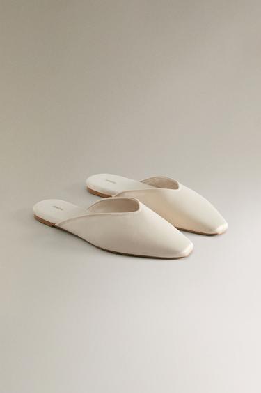 MULES SATIN - Blanc écru de Zara - Image 2