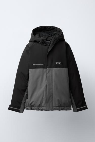 Zara COLOR BLOCK WATER REPELLENT JACKET - Black - Image 0