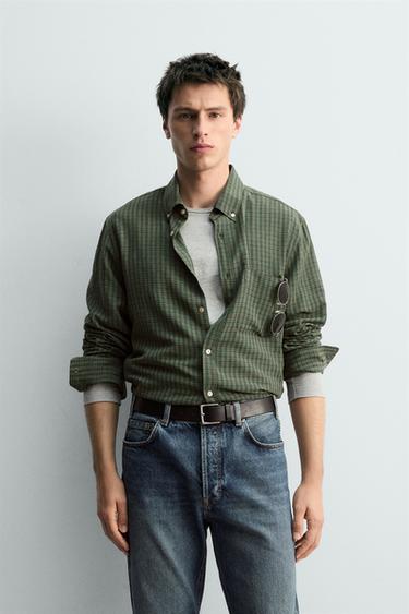 CAMISA CUADROS LIMITED EDITION - Marrón / Verde de Zara