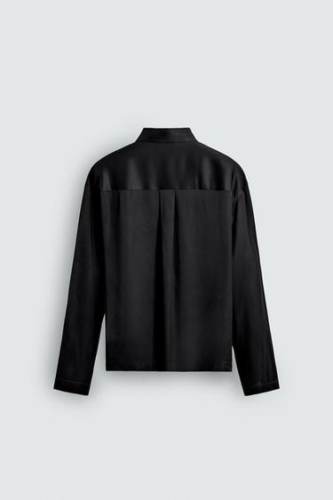 CHEMISE POLO SATINÉE - Noir de Zara - Image 7