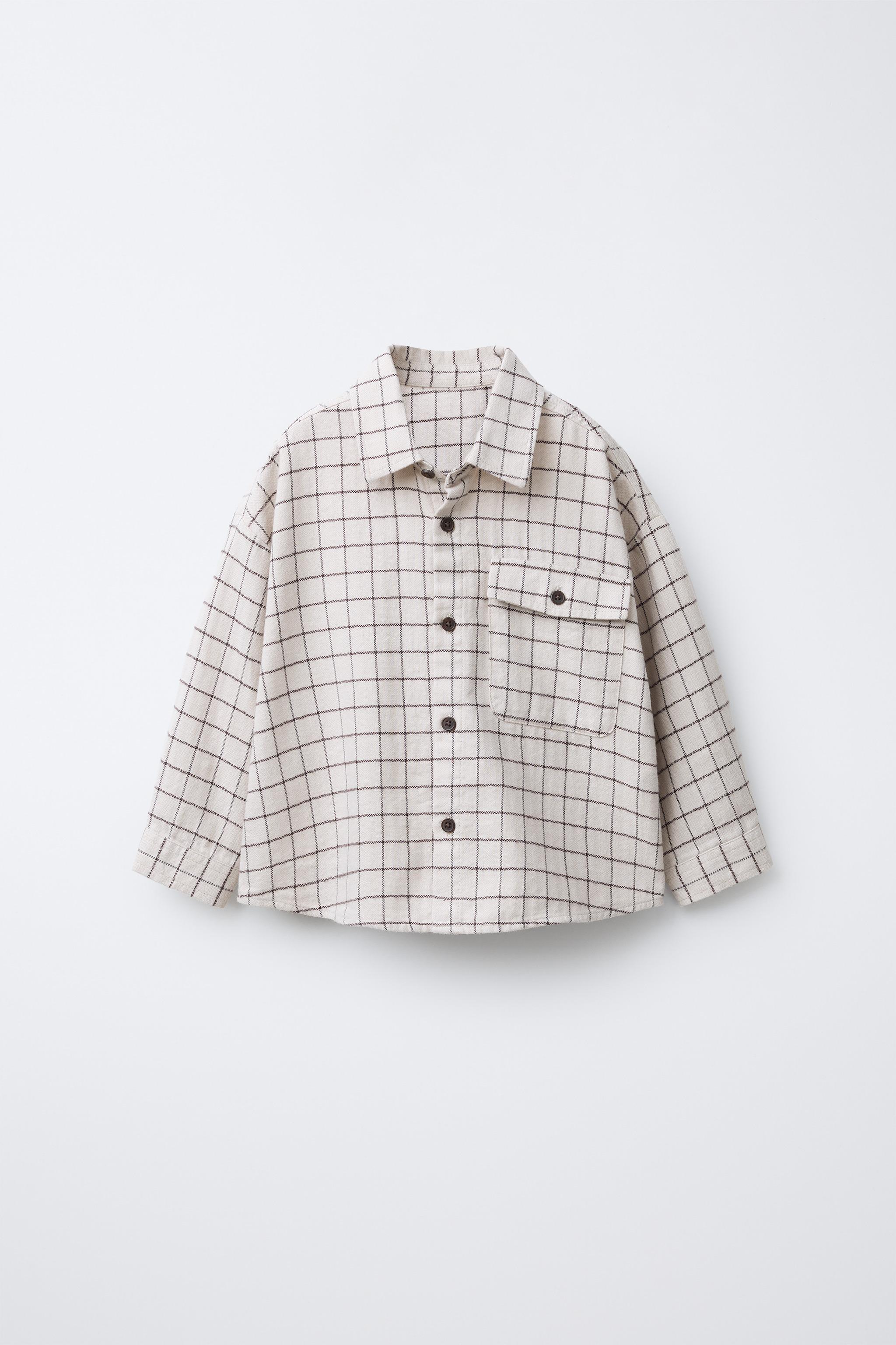 チェック柄シャツ - ライトベージュ | ZARA Japan / 日本