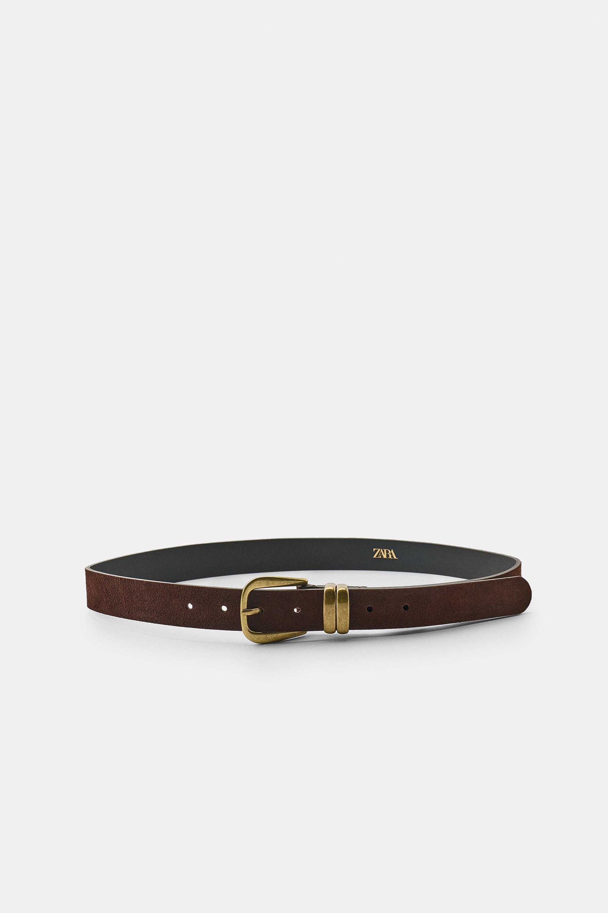 CEINTURE EN CROÛTE DE CUIR 100 % À DOUBLE PASSANT