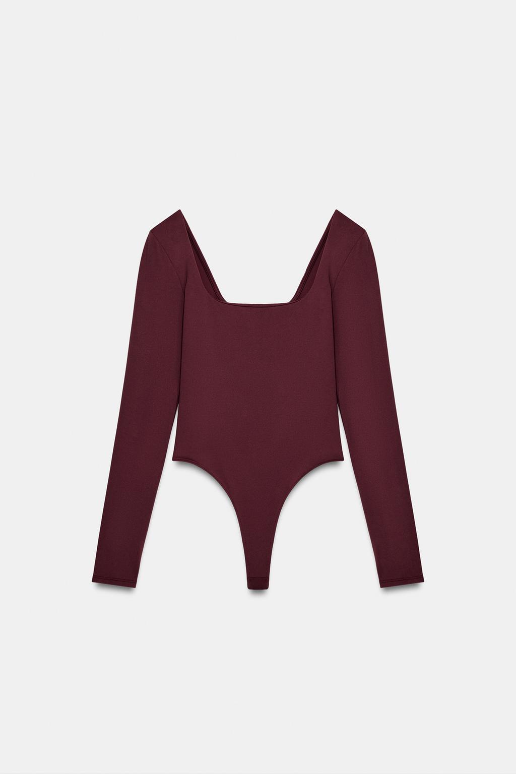 POLYAMIDE BODYSUIT WITH SQUARE NECKLINE