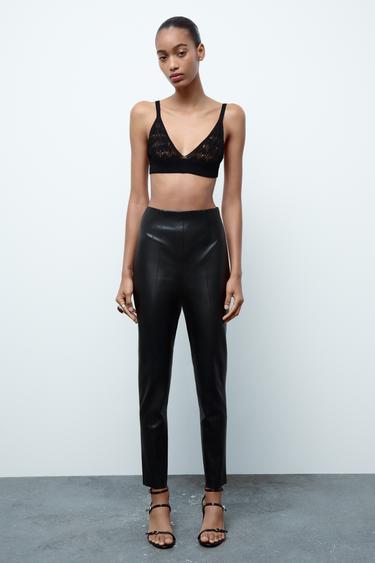 FAUX LEATHER LEGGINGS - Black by Zara