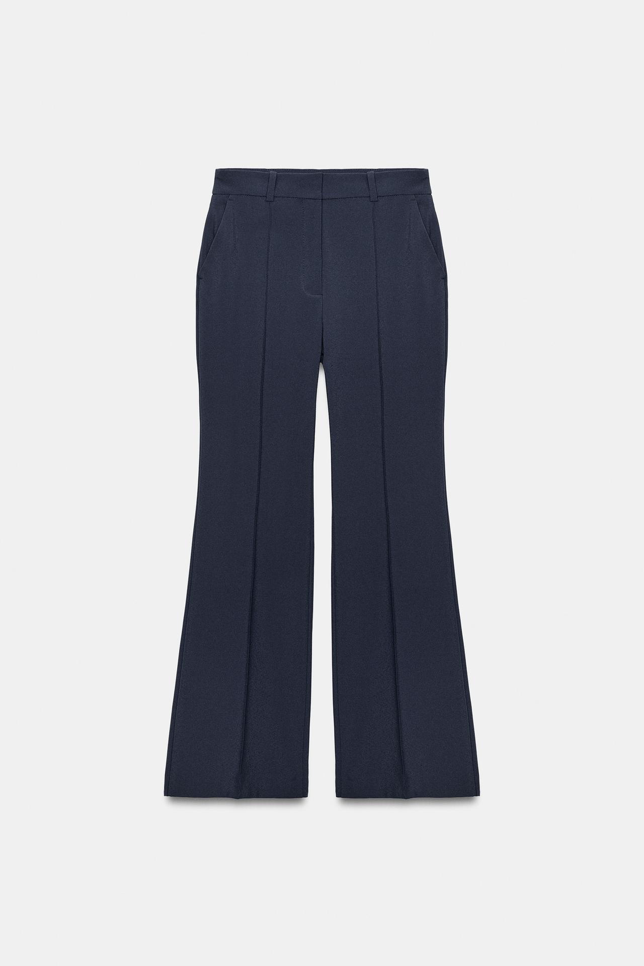 FLARED TROUSERS WITH CREASE DETAIL