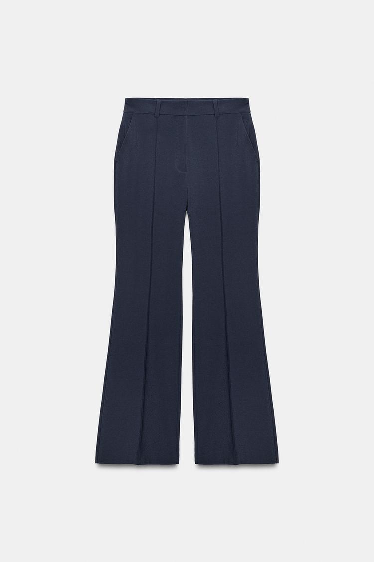 FLARED TROUSERS WITH CREASE DETAIL