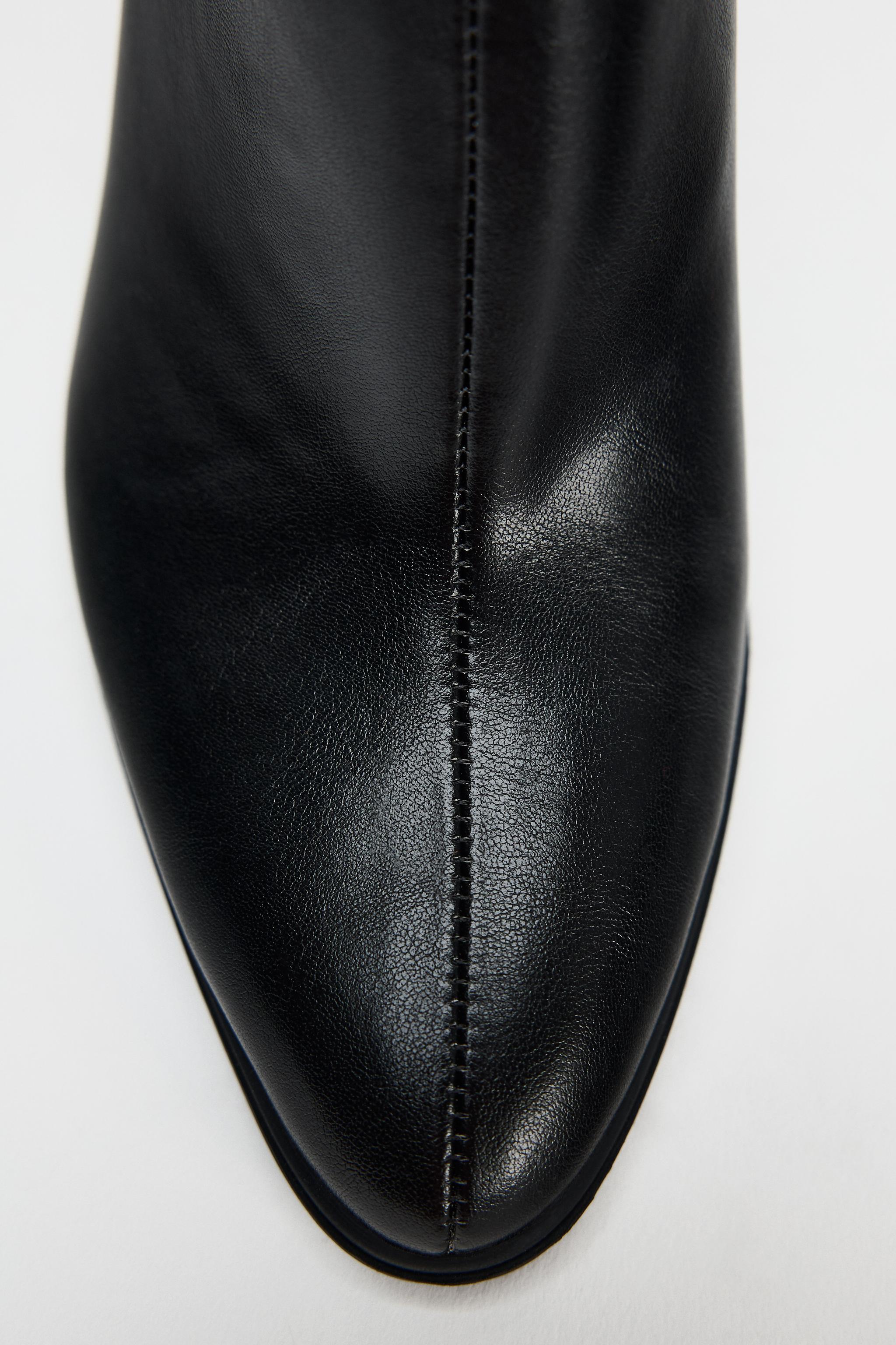 ZARA プルタブ付きレザーヒールブーツ 2007/510 ZARA プルタブ付きレザーヒールブーツ 2007/510 (ZARA/ロング