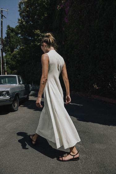 TEXTURED LONG DRESS - Ecru by Zara - Image 2