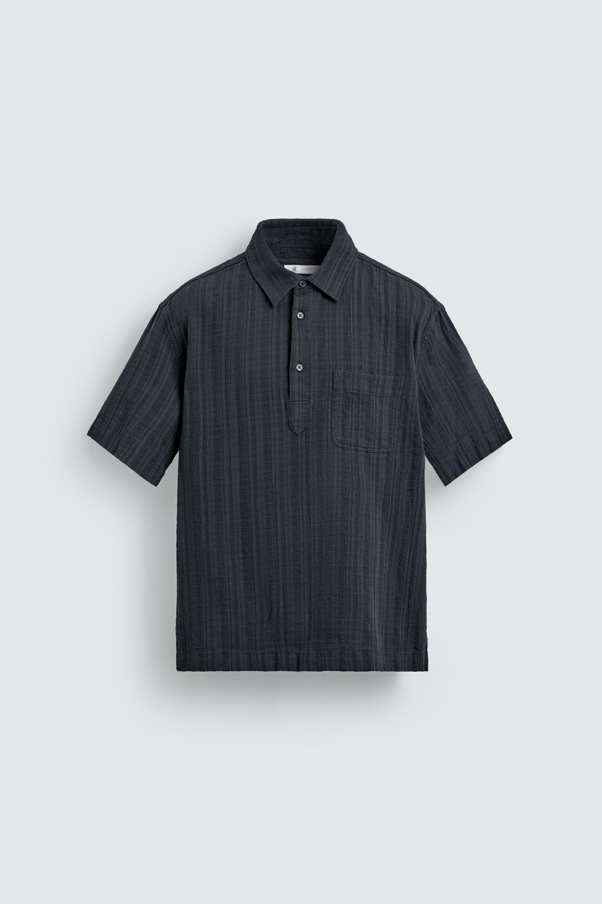 TEXTURED STRIPED POLO SHIRT