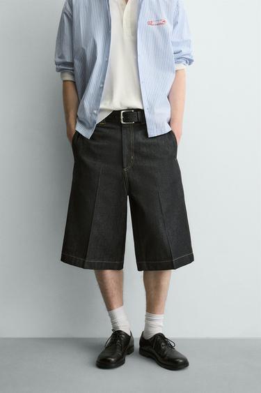Zara RELAXED FIT SHORTS - Blue