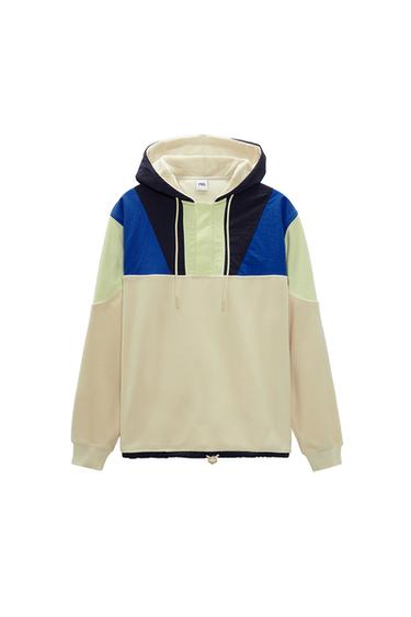 COLOUR BLOCK FLEECE HOODIE