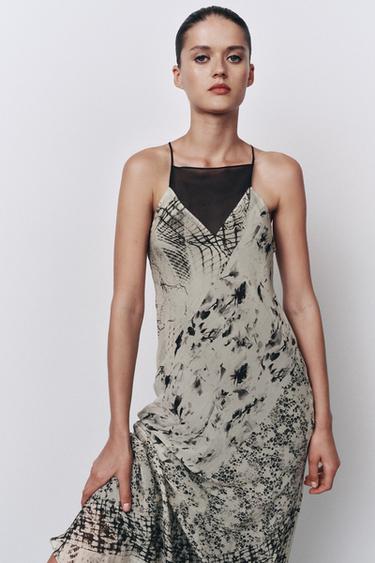 ROBE LONGUE IMPRIMÉE - Noir / Blanc de Zara - Image 5