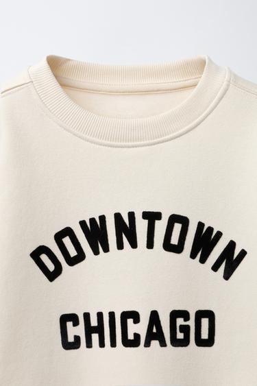 SWEAT À INSCRIPTION FLOQUÉE - Écru de Zara - Image 2