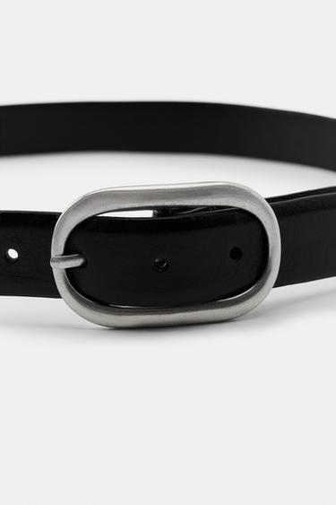 CEINTURE EN CUIR À DOUBLE BOUCLE - Noir de Zara - Image 2