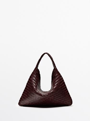 Bolso shopper trenzado piel napa - blanco de Zara