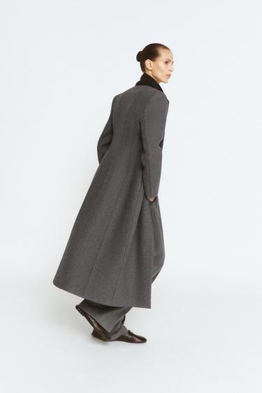 GETAILLEERDE JAS MET MANTECO WOL ZW COLLECTIE LIMITED EDITION - Donkergrijs van Zara