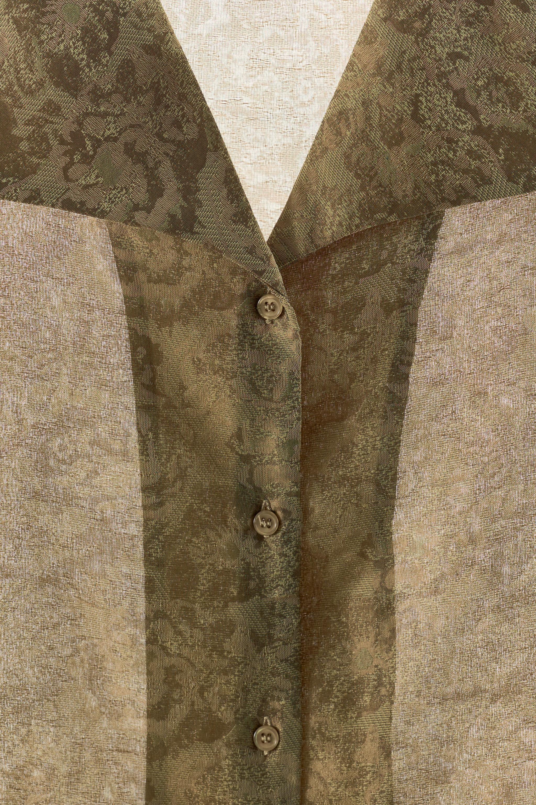 Женские рубашки Zara CUPRO BLEND JACQUARD SHIRT — фото 8