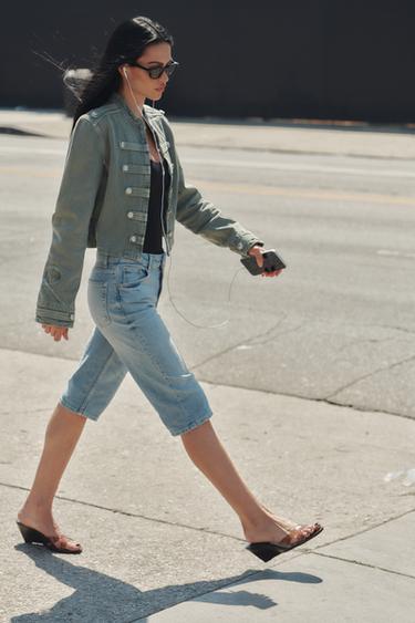 JEAN TRF CAPRI TAILLE MOYENNE - Bleu de Zara - Image 3