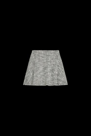 FALDA MINI ESTRUCTURA JACQUARD - Crudo / Negro de Zara - Imagen 0