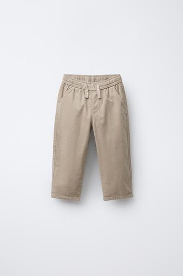 მიკროზამშის სარჩულიანი შარვალი - Zara-ს Light beige