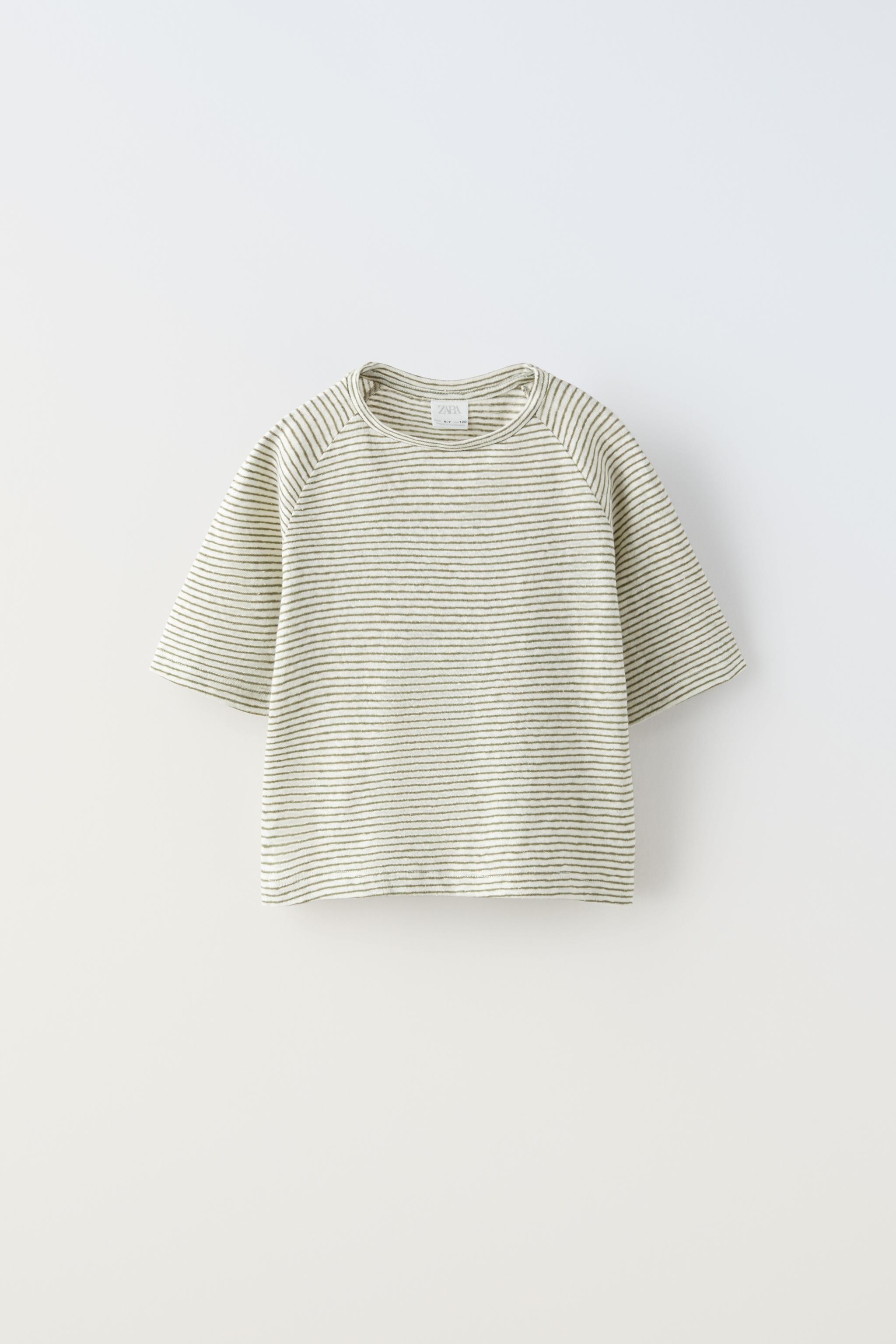 リネン ストライプ Ｔシャツ - ベージュ | ZARA Japan / 日本