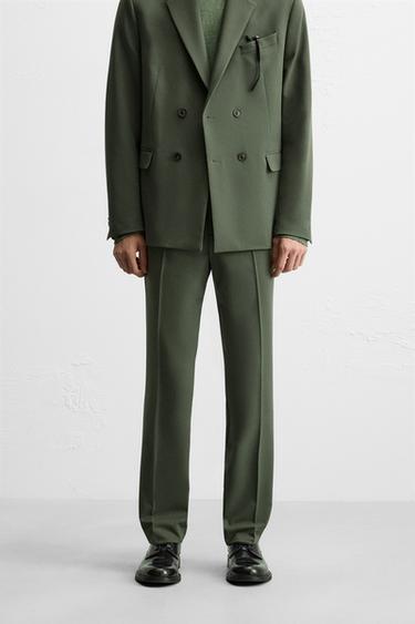 SLIM-FIT-ANZUGHOSE - Grün von Zara