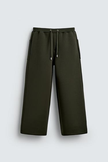 ШТАНИ INTERLOCK WIDE FIT - Темно-зелений Zara