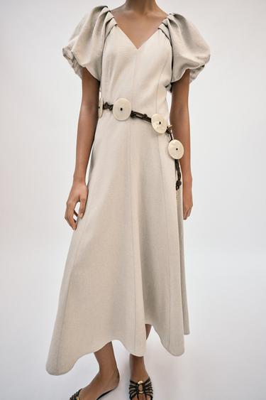 RESIN DISC CORD BELT - Brown by Zara