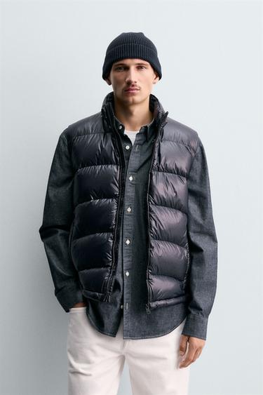 100% FEATHER WATER-REPELLENT DOWN GILET - Dark navy by Zara