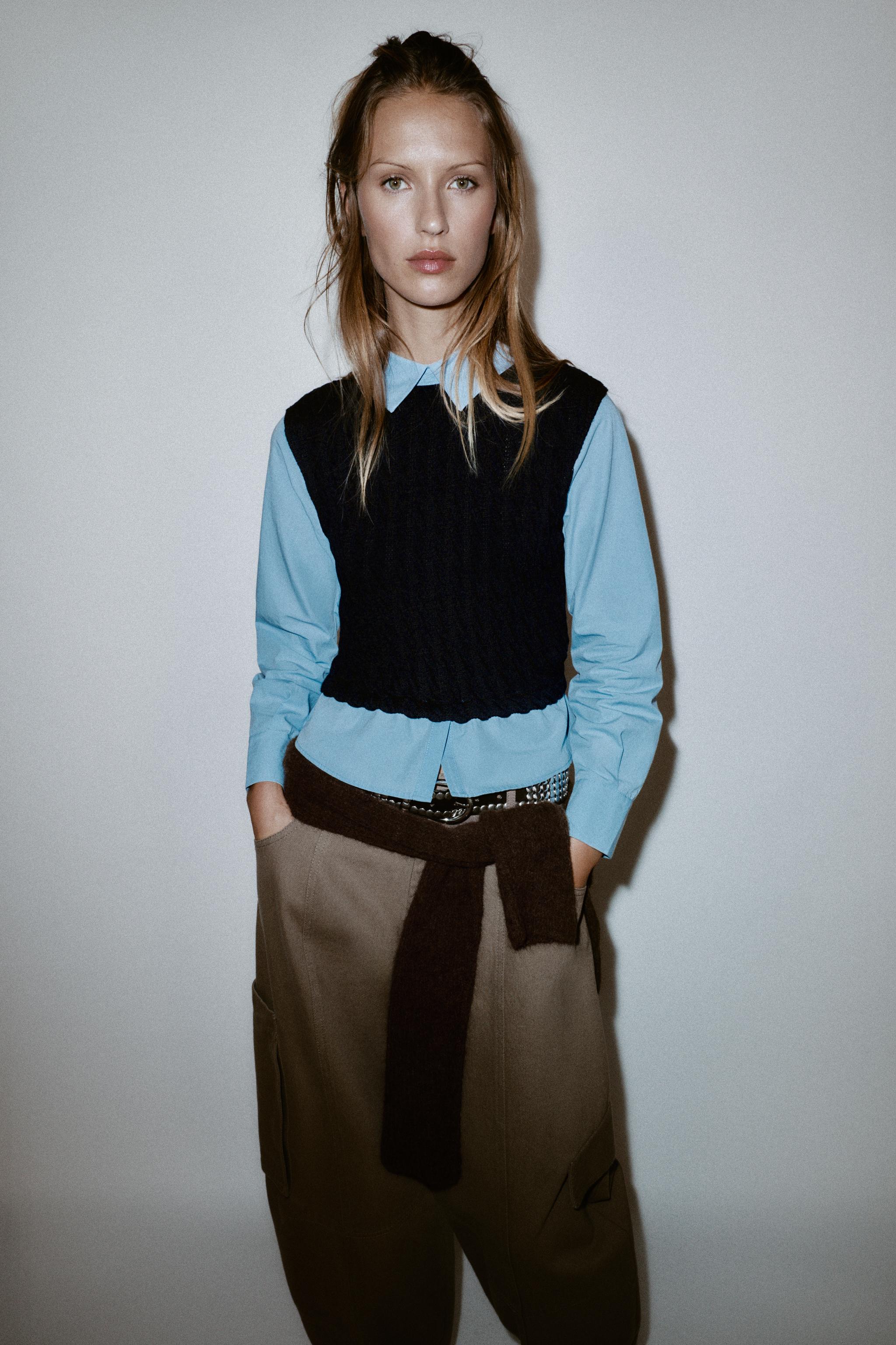 COMBINATION POPLIN SHIRT