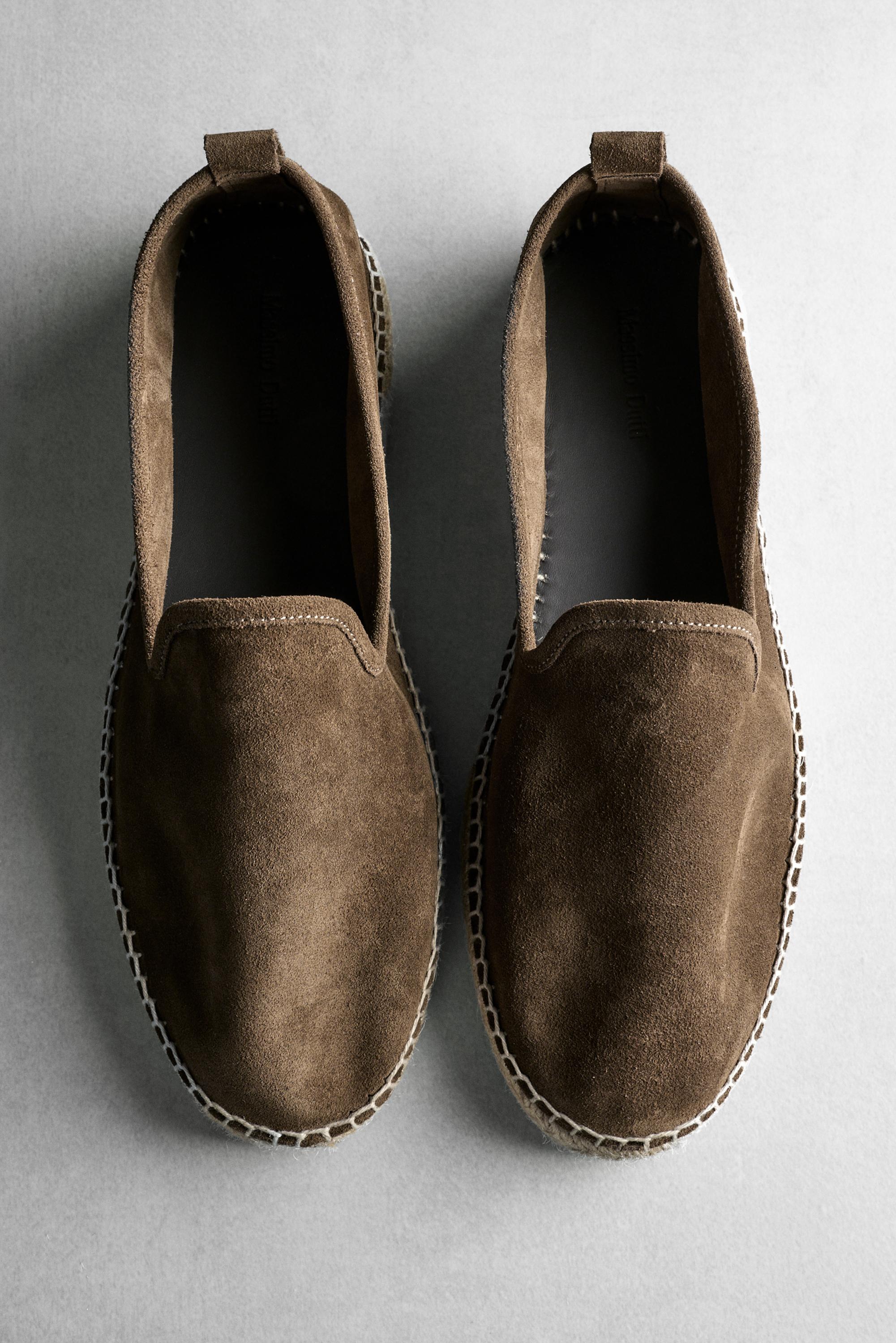 Leather espadrilles — Mink Gray