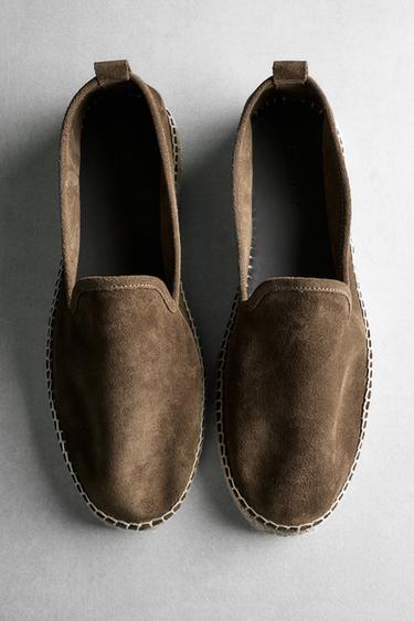 Alpargata piel - Gris Visón de Zara - Imagen 0