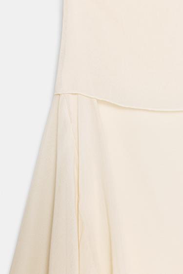 JUPE FLUIDE ASYMÉTRIQUE - Écru de Zara - Image 7