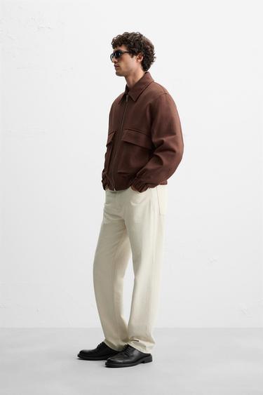 COTTON JACKET WITH POCKETS - MARSALA by Zara - Image 3