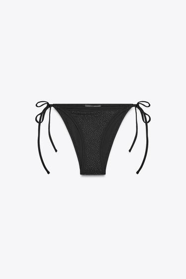 RHINESTONE BIKINI BOTTOMS - Black by Zara - Image 5