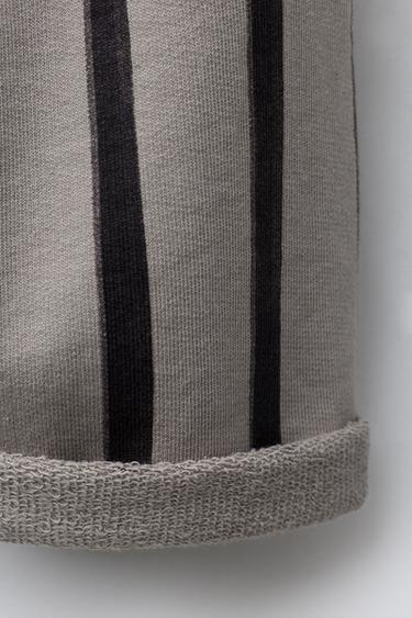 STRIPED BAGGY PLUSH TROUSERS - Sand / Black by Zara - Image 3