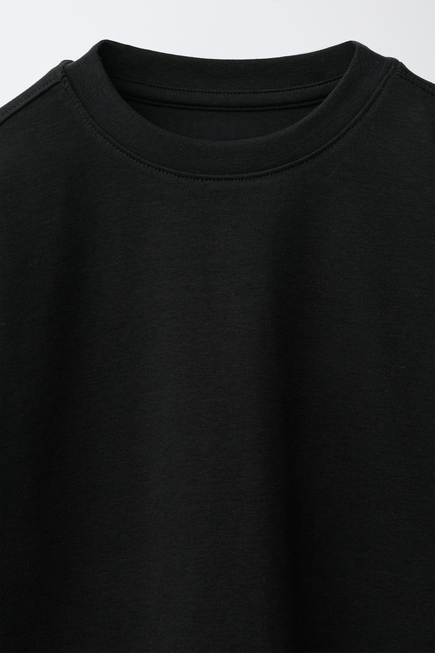 Детская футболка Zara Plain Interlock, цвет: Чёрный — фото 3