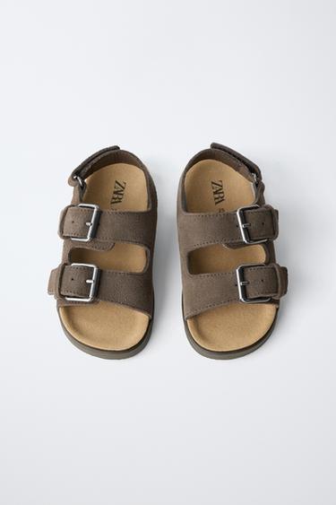 SANDALES À BOUCLES EN CUIR - Marron de Zara - Image 3