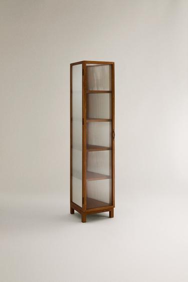 MEUBLE DE RANGEMENT EN BOIS DE FRÊNE ET PORTE VITRÉE - Marron de Zara - Image 1