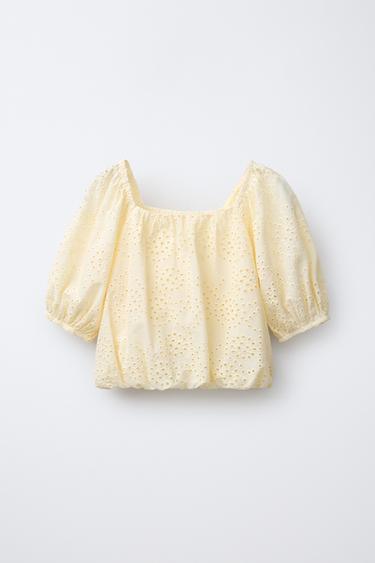 TOP GLOBO SCHIFFLY - Mantequilla de Zara