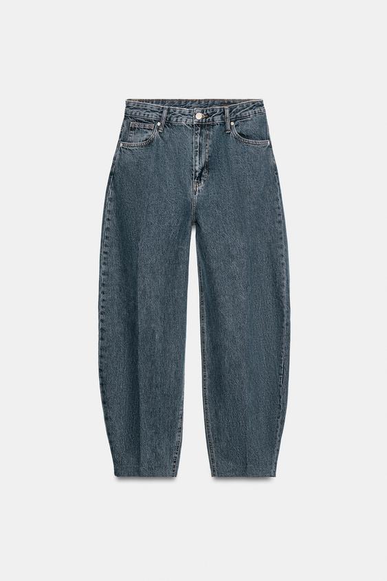 JEANS ZW COLLECTION TAPERED TIRO ALTO - Índigo de Zara - Imagen 0